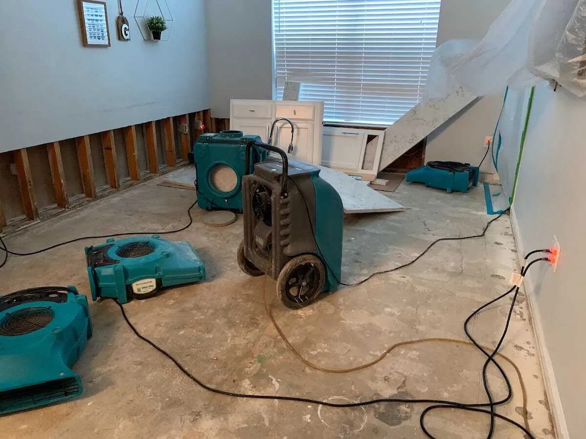 Dehumidifier in flood-cut room for Water Extraction & Removal in Bagley
